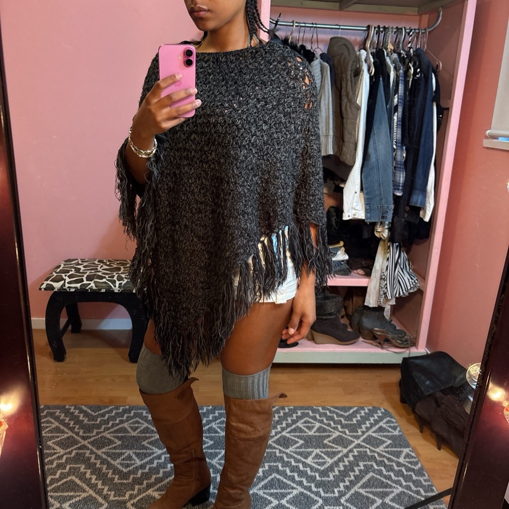 2000s Knit Poncho Sweater